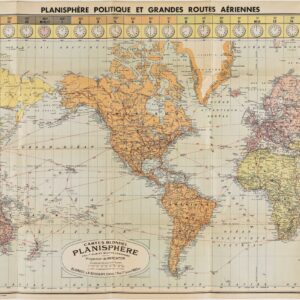 Cartes Blondel Planisphère Politique et Grandes Routes Aériennes