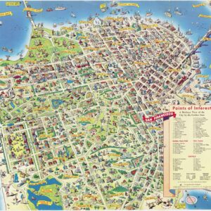 Map of San Francisco, Points of Interest, A Birdseye View of the City by the Golden Gate