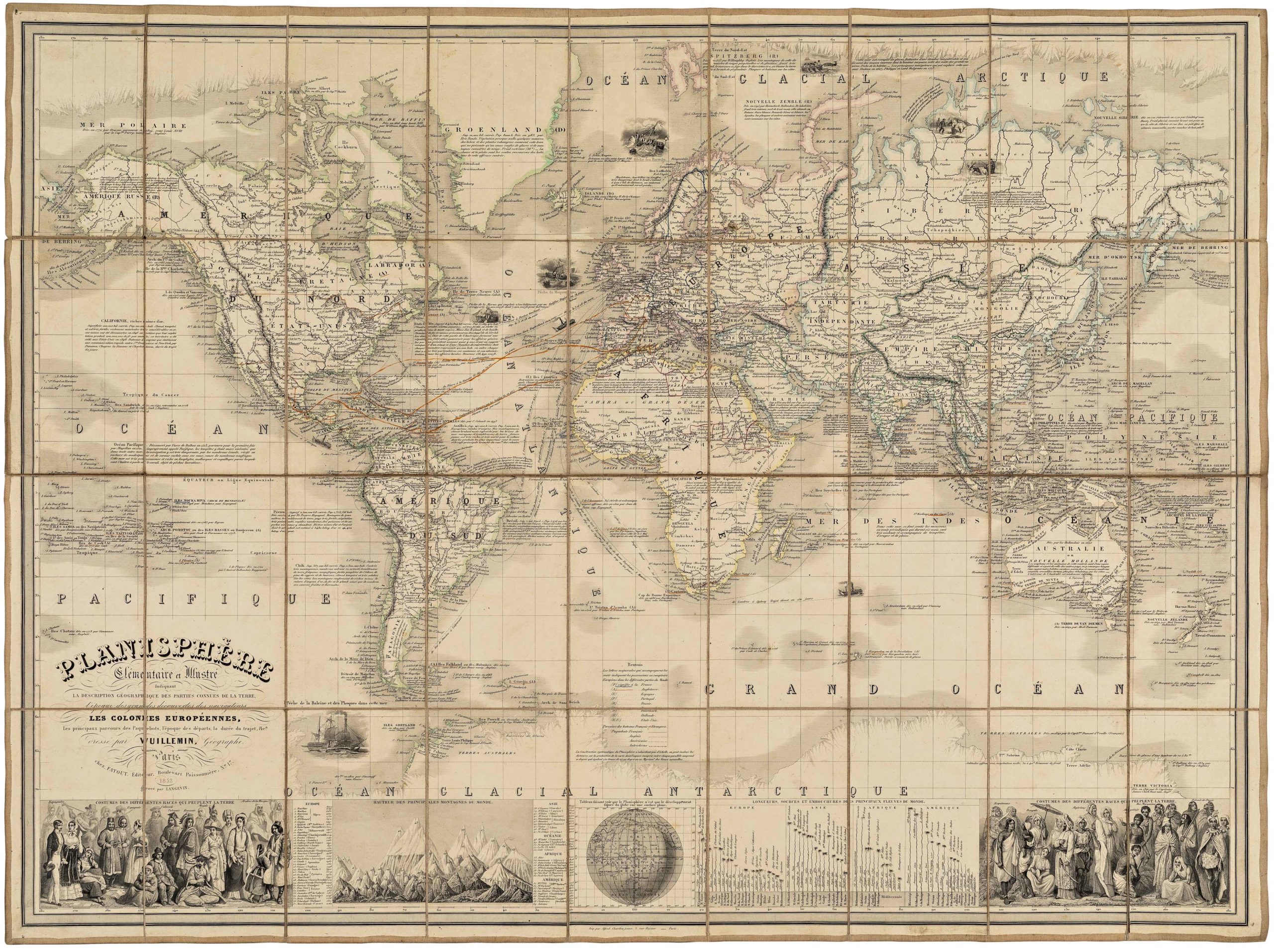 Planisphère élémentaire et illustré indiquant la description géographique des parties connues de la terre...