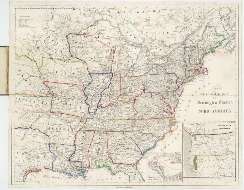 Neueste Post-u. Eisenbahn Karte der Vereinigten Staaten von Nord-America.