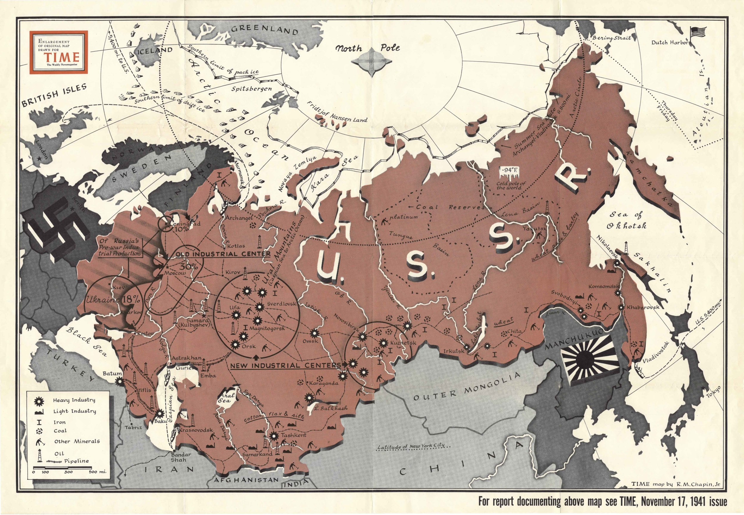 [Untitled map of the Soviet Union]