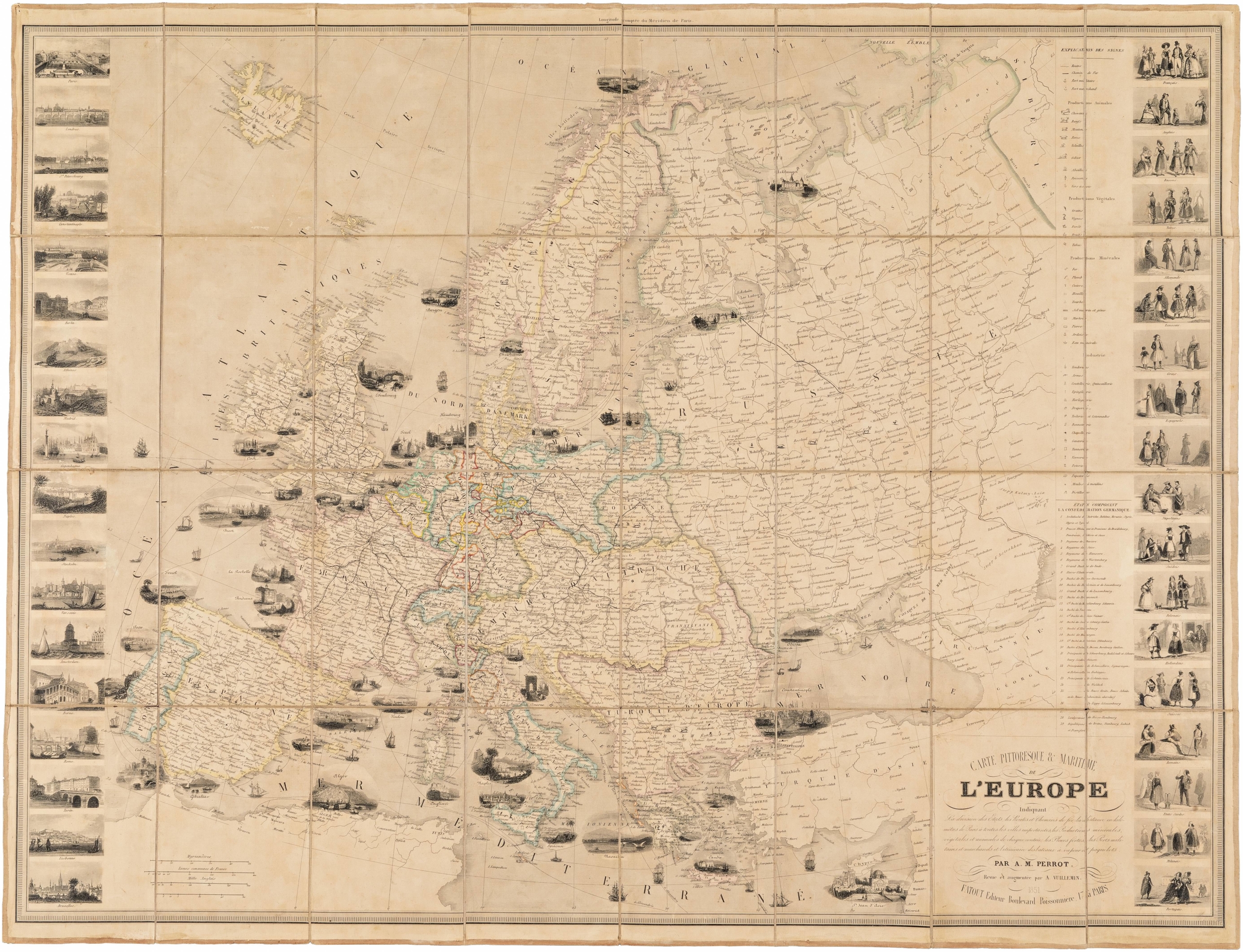 Carte pittoresque & maritime de l'Europe: indiquant la division des Etats, les routes et chemins de fer...