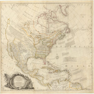 A GENERAL MAP OF NORTH AMERICA; In which is Express’d The Several New Roads, Forts, Engagements, &c. taken from Actual Surveys and Observations Made in the Army employ’d there, From the Year 1745, to 1761: Drawn by the Late JOHN ROCQUE, Topographer to his MAJESTY.