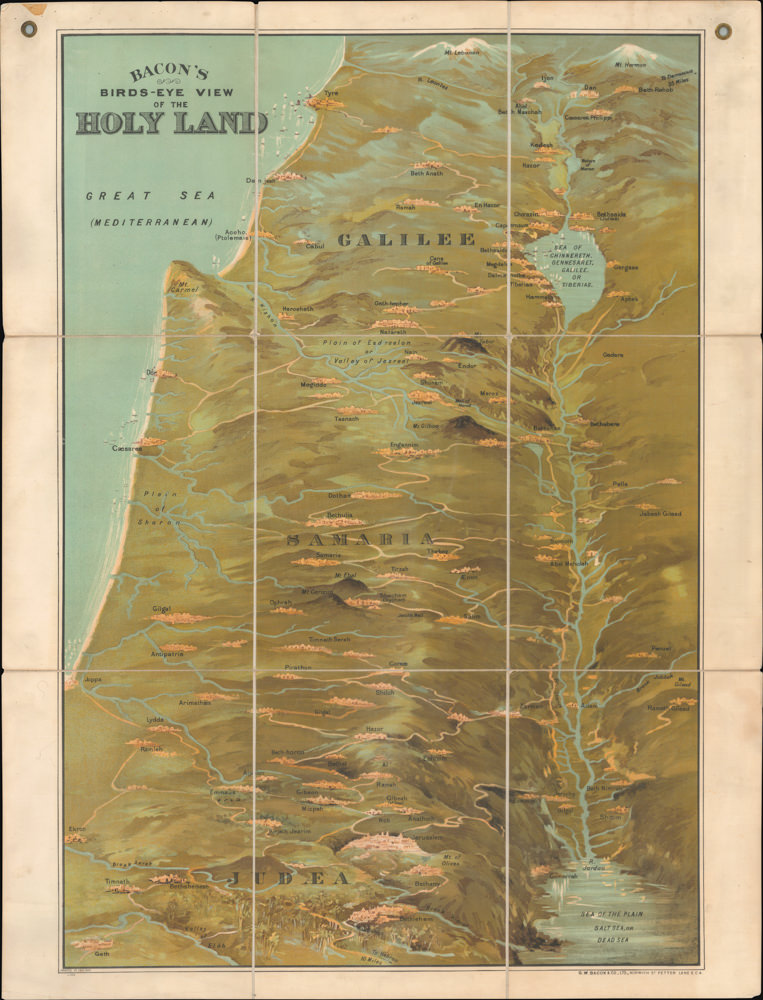 Bacon's Bird's-Eye View of the Holy Land