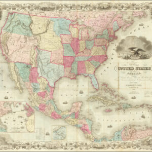 Map of the United States of America, the British provinces, Mexico, the West Indies and Central America with part of New Granada and Venezuela