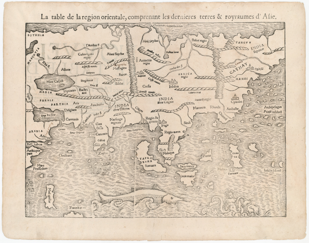 La table de la region orientale, comprenant les derniered terres & royraumes d'Asie.aumes d'Asie