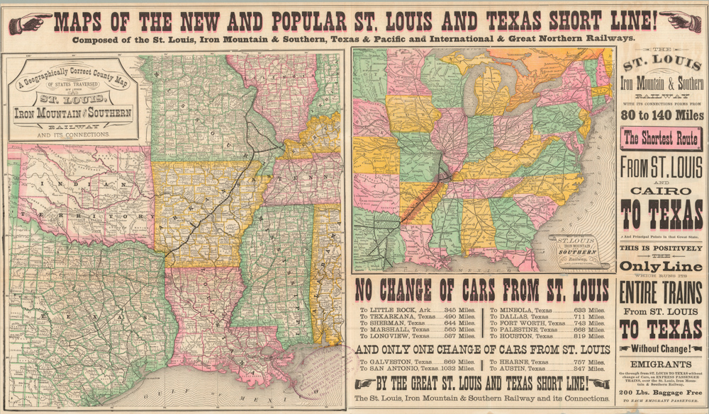 Maps of the New and Popular St. Louis and Texas Short Line!