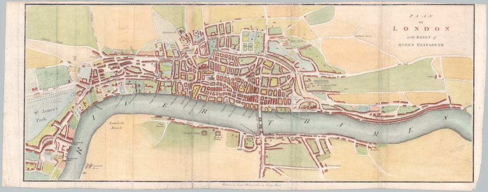 Plan of London in the reign of Queen Elisabeth.