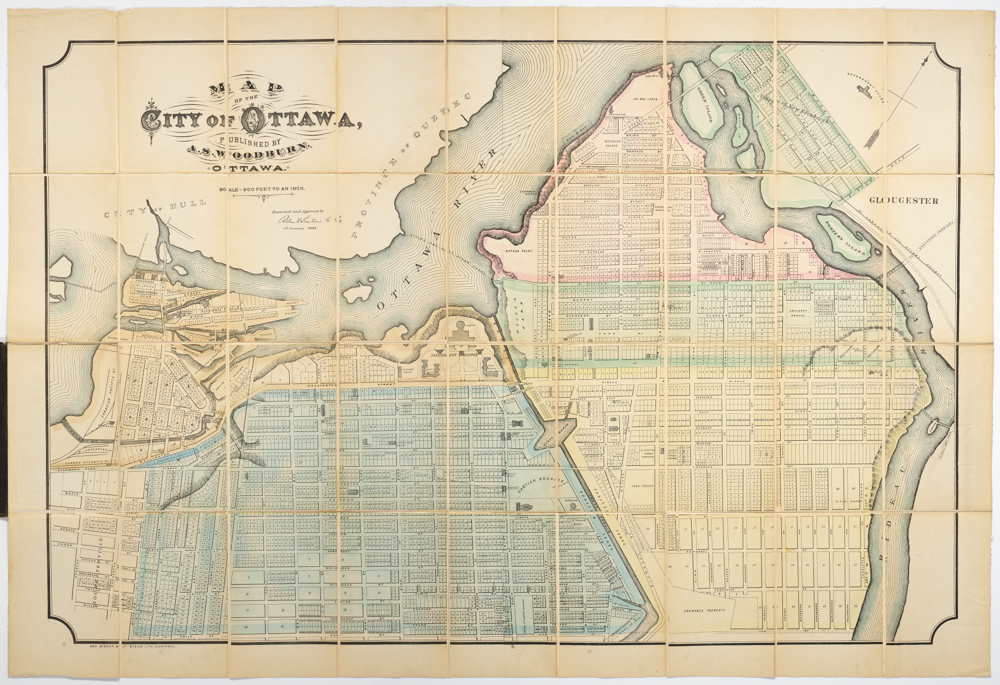 Map of the City of Ottawa, Published by A.S. Woodburn. Ottawa.