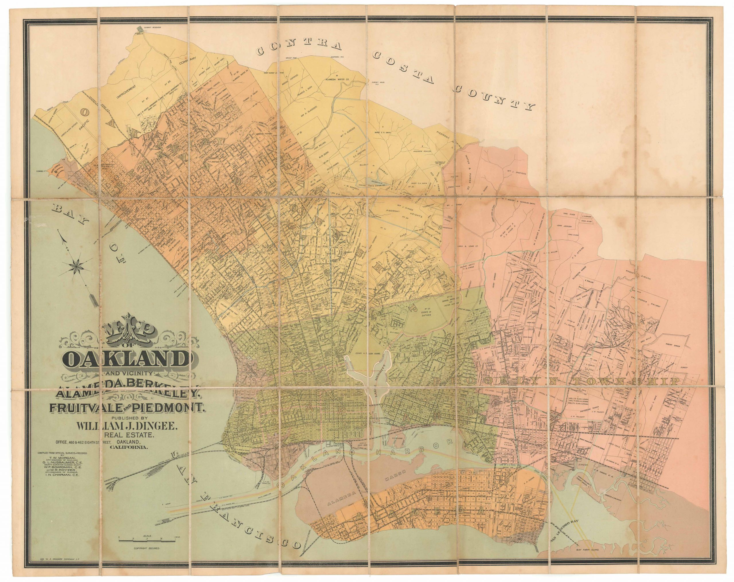 Map of Oakland and vicinity: Alameda, Berkeley, Fruitvale and Piedmont.