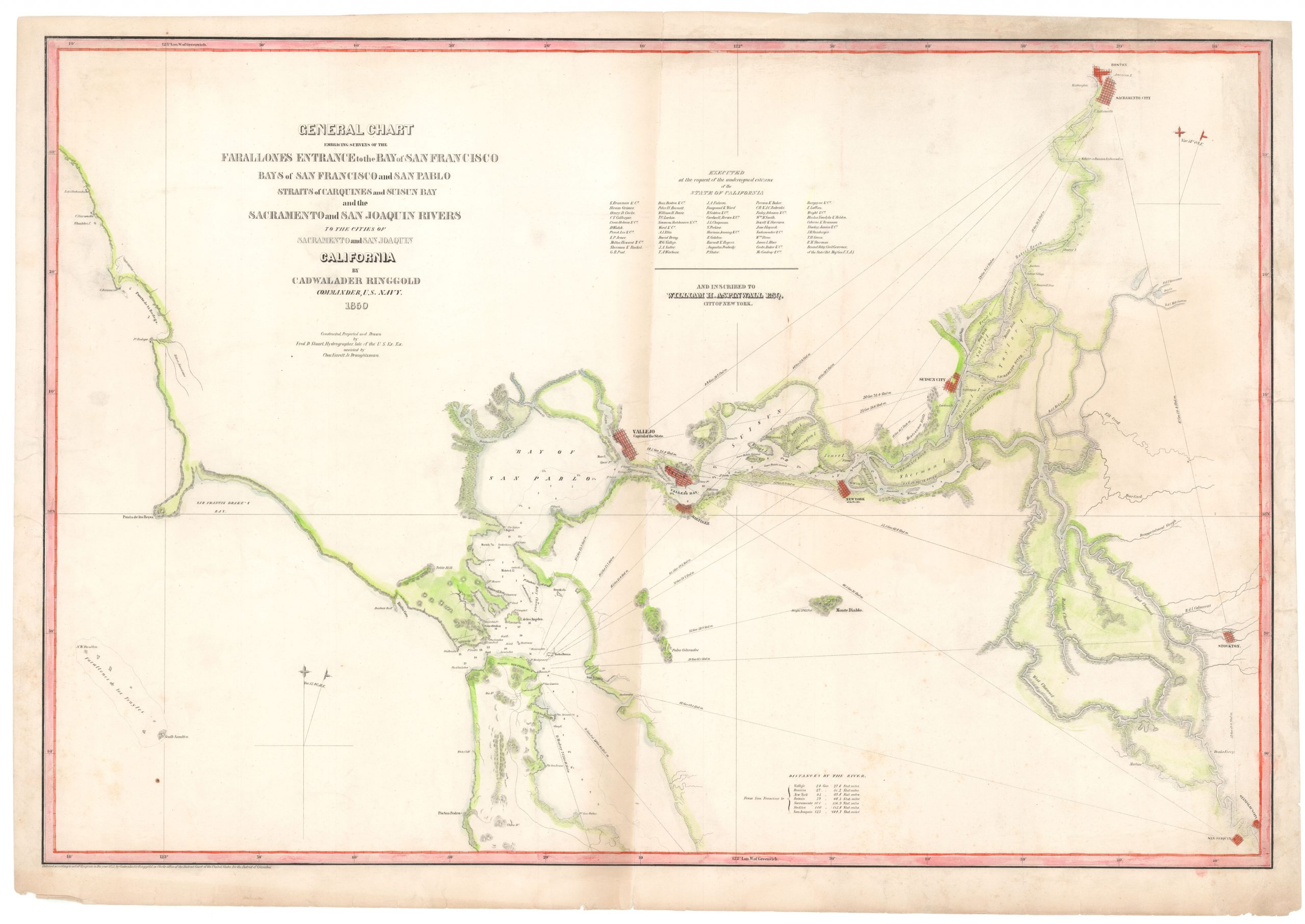 General Chart Embracing Surveys of the Farallones Entrance to the Bay of San Francisco and San Pablo Straits of Carquines and Suisun Bay and the Sacramento and San Joaquin Rivers