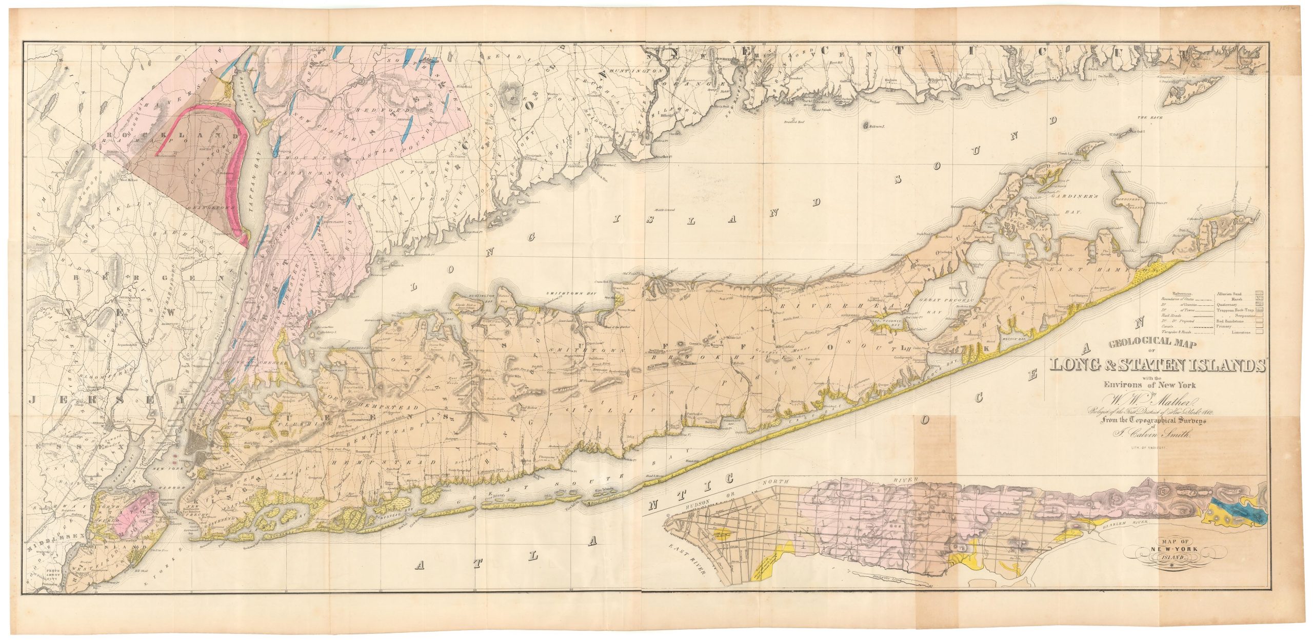 Geological map of Long & Staten islands with the environs of New York