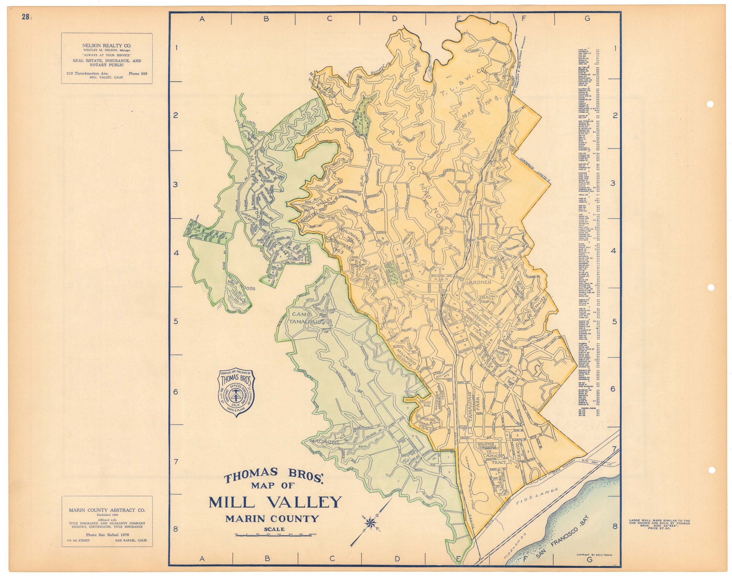 Thomas Brothers Map of Mill Valley [and] Sausalito