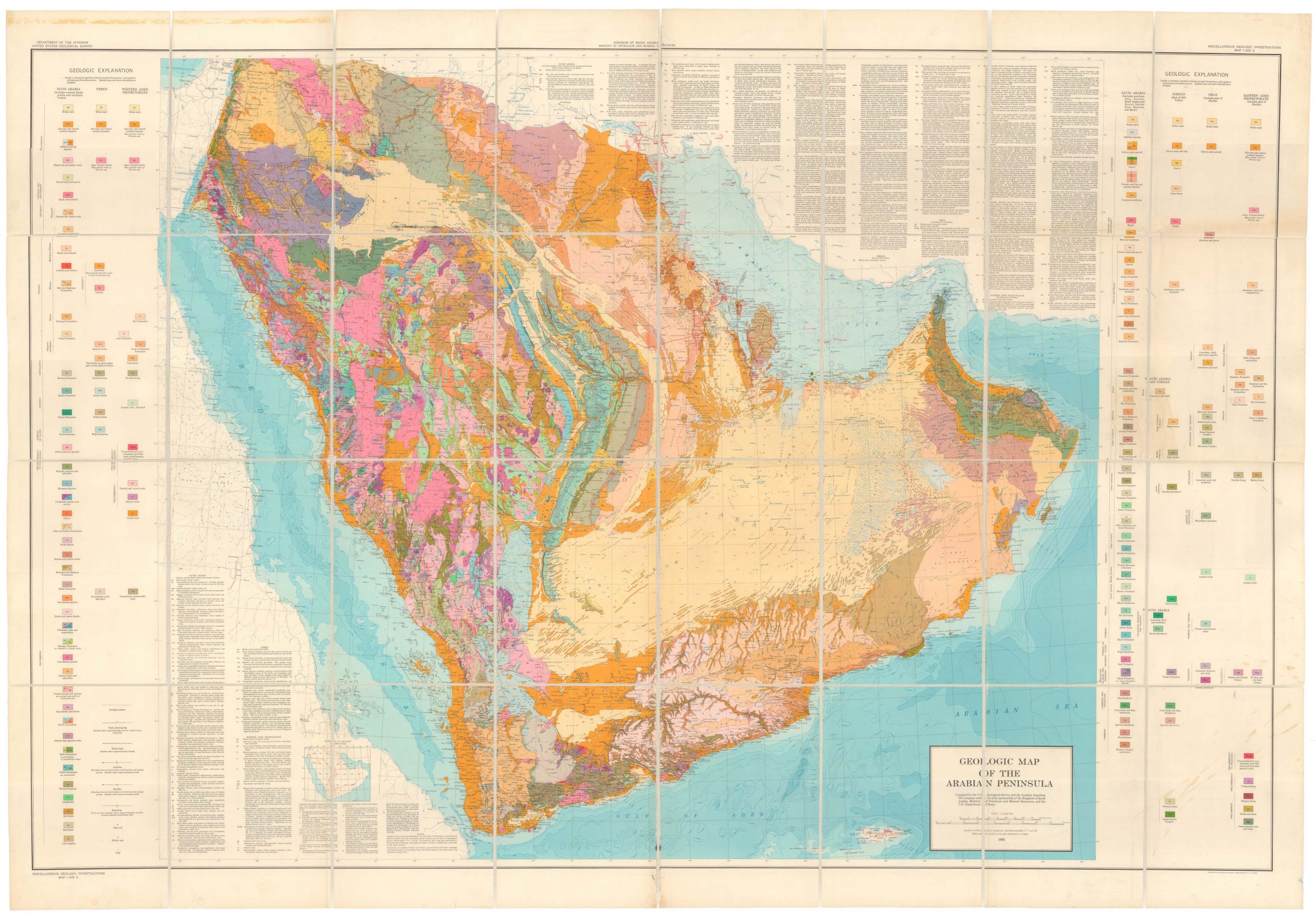 Geologic Map of the Arabian Peninsula. - Neatline