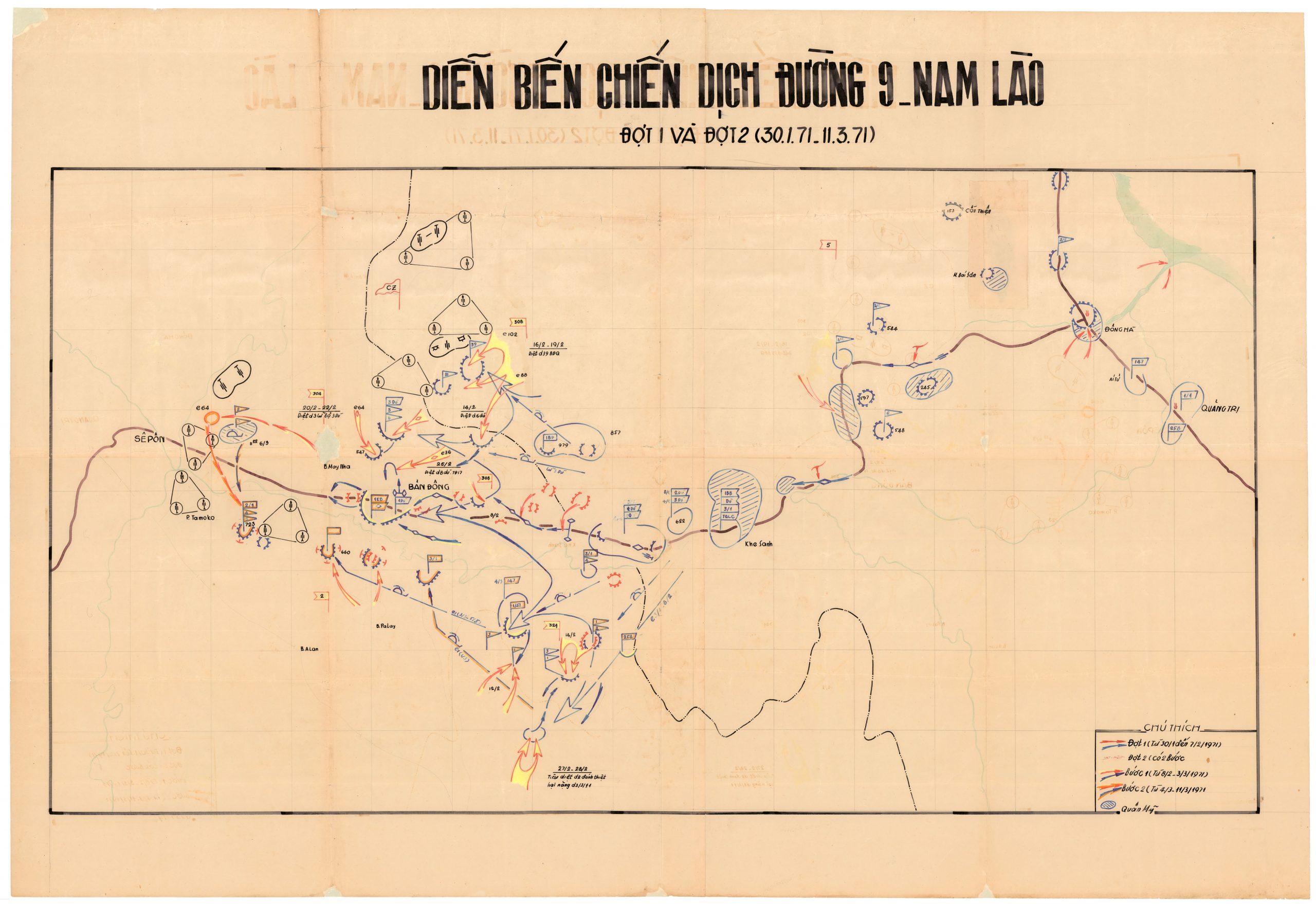 The Progress of the Route 9 Campaign is Southern Laos.