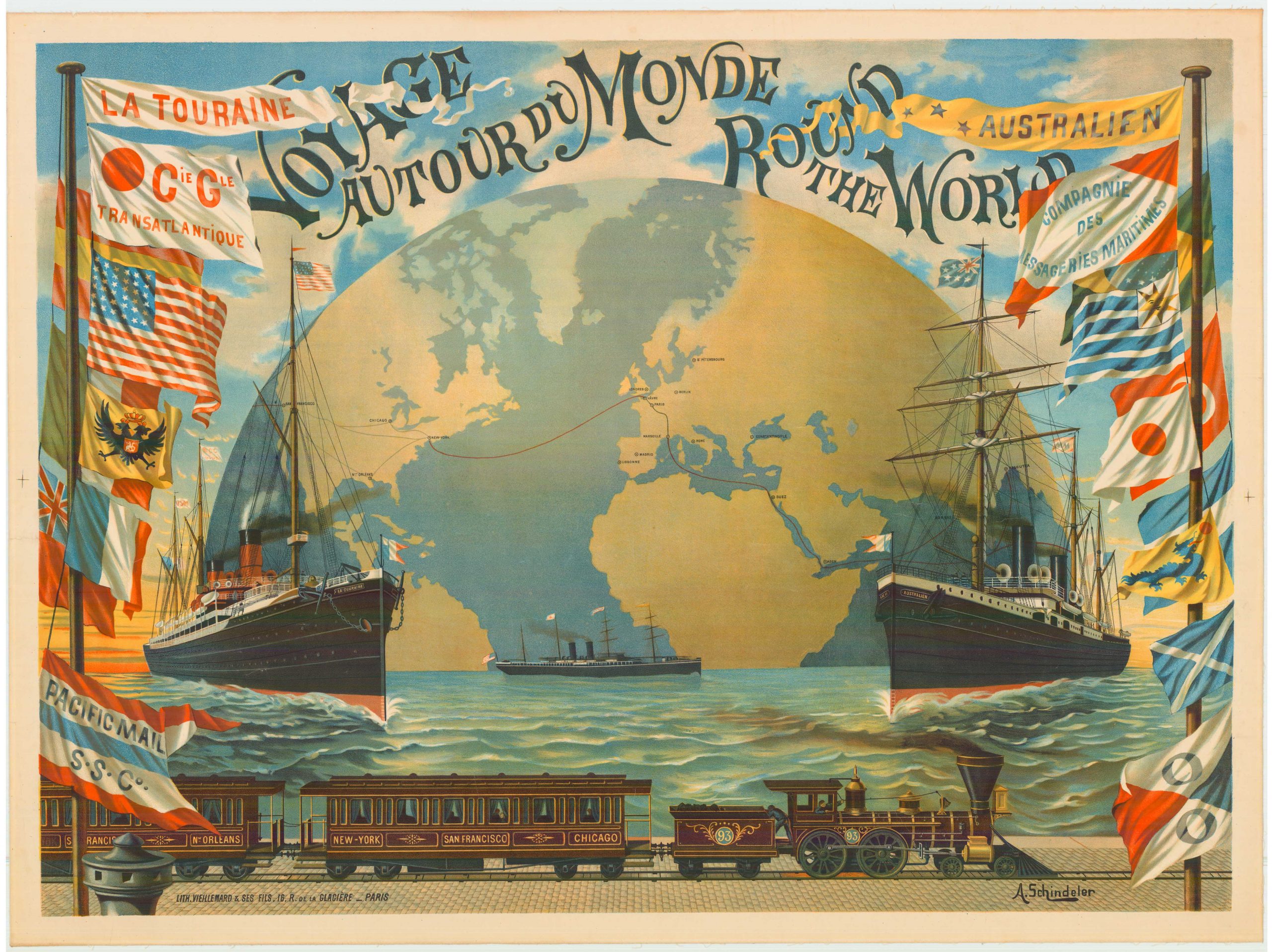 Voyage Autour du Monde / Round the World. 1891.