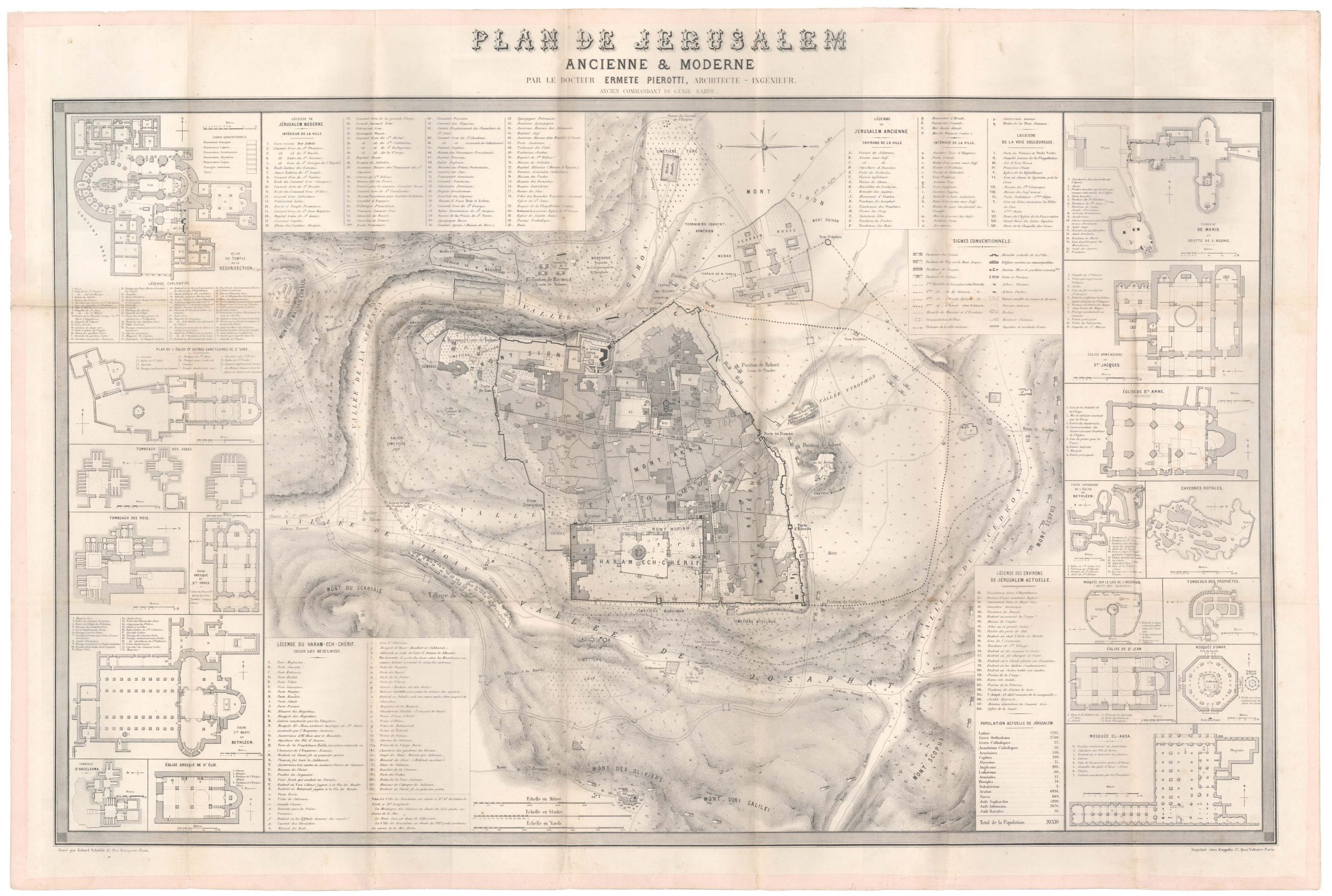 Plan De Jerusalem Ancienne & Moderne