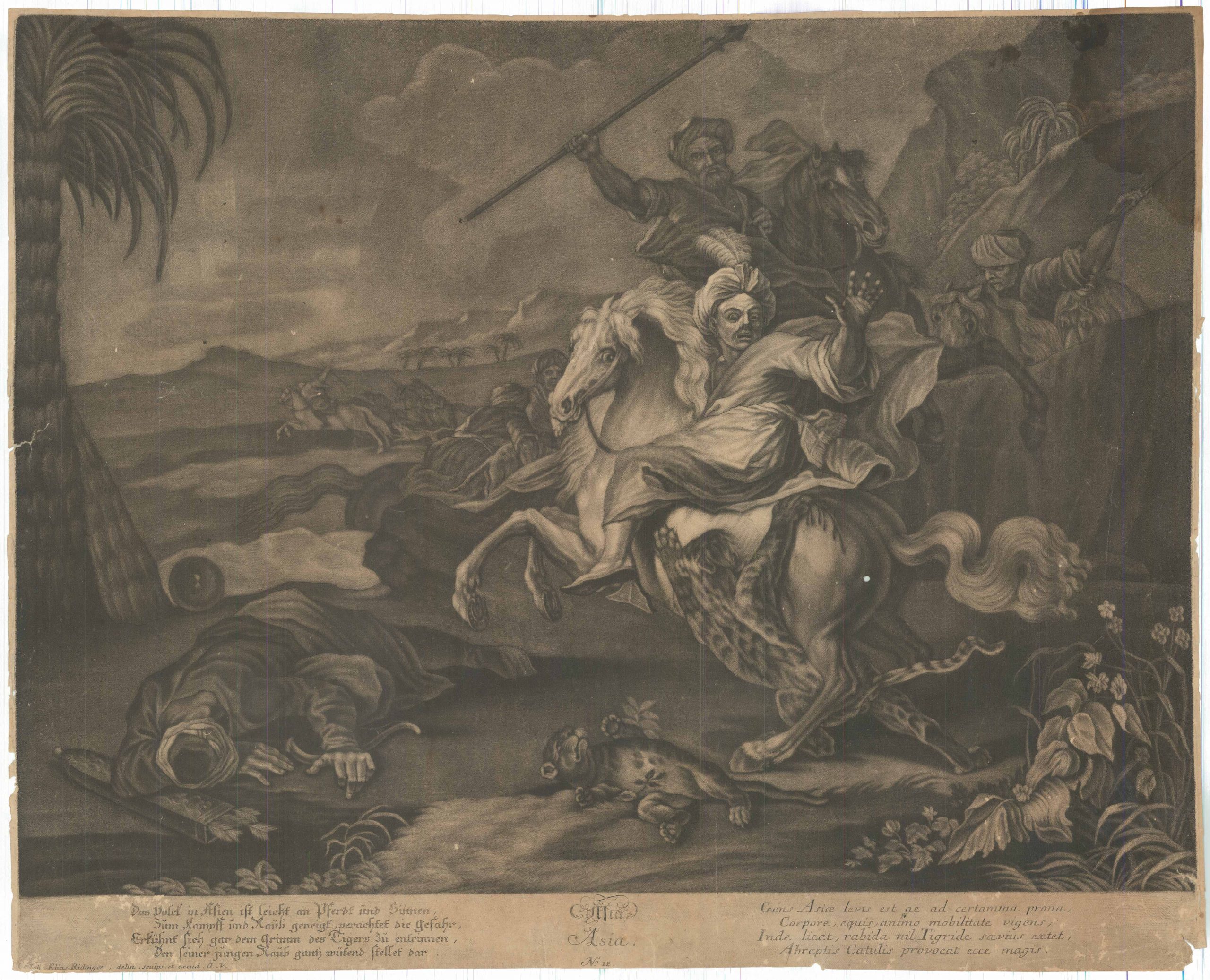 [Set of Four Allegorical Mezzotints of the Continents] America. Europa. Africa. Asia.