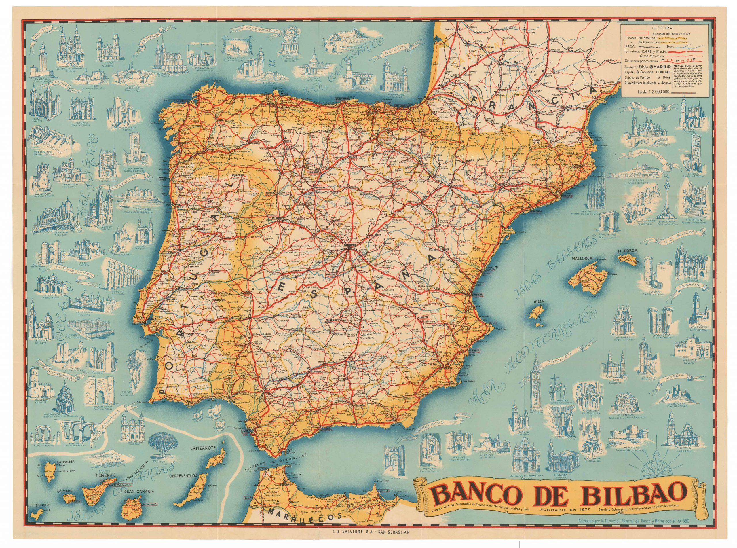 BANCO DE BILBAO [Map of Spain]