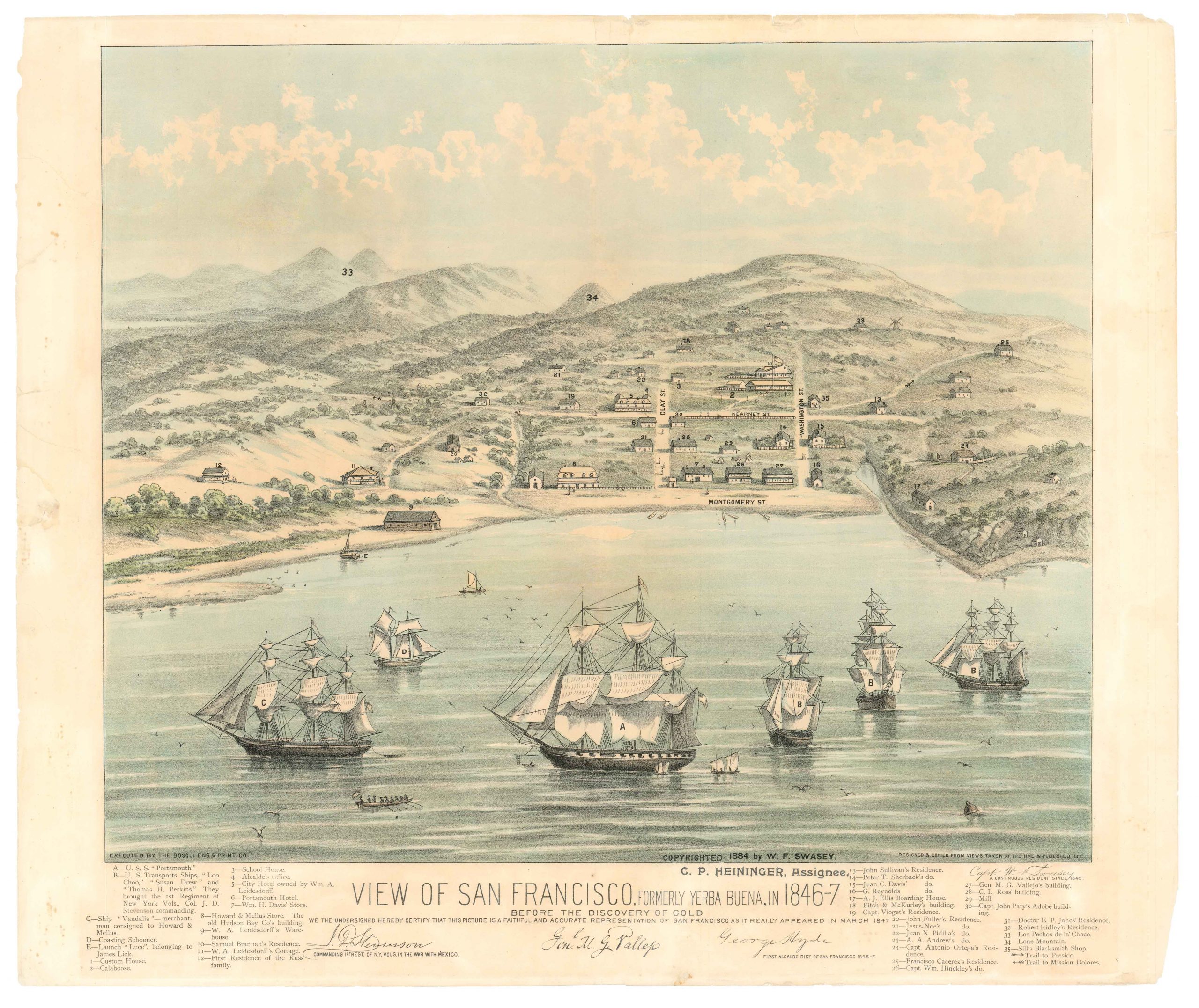 View of San Francisco, Formerly Yerba Buena, In 1846-7 Before the Discovery of Gold