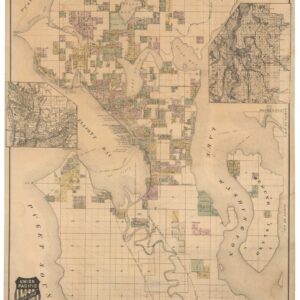 Whitney’s Map Of Seattle And Environs, Washington. Compiled From Official Records By O.P. Anderson And Co. Engineers and Draughtsmen. 1890.