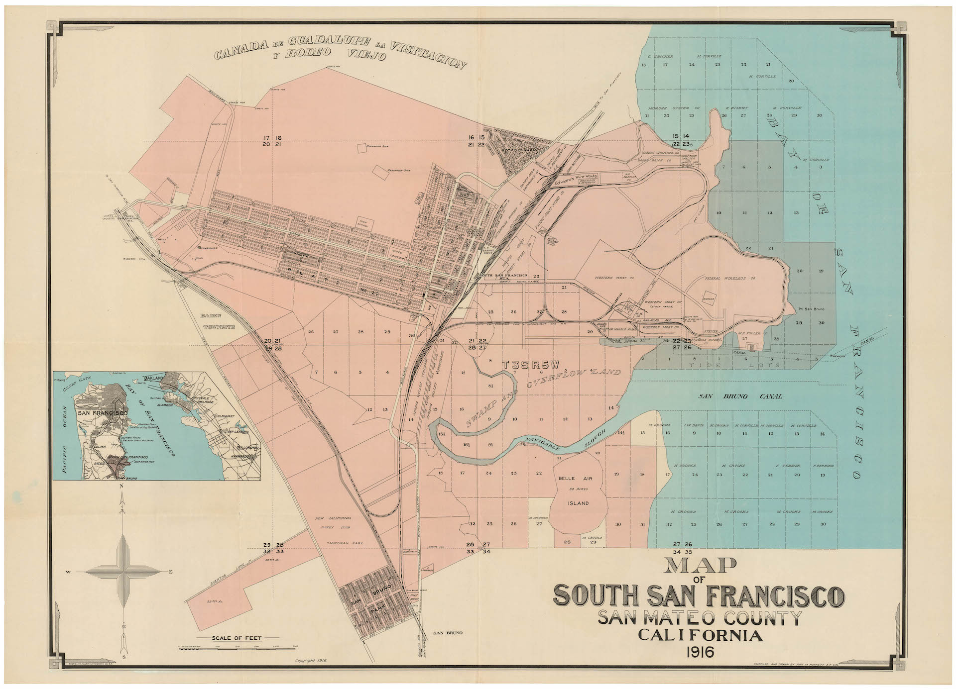 Map of South San Francisco, San Mateo County, California.