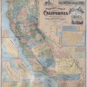 Lentell’s New Railroad, Township, & Educational Map of the State of California.