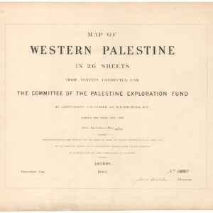 Map of Western Palestine in 26 Sheets, from Surveys Conducted for the The Committee of the Palestine Exploration Fund.