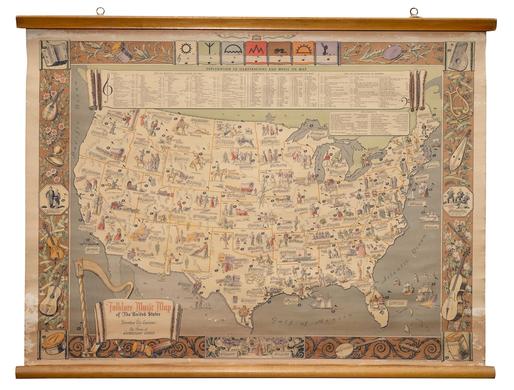 Folklore Music Map of the United States. - Neatline