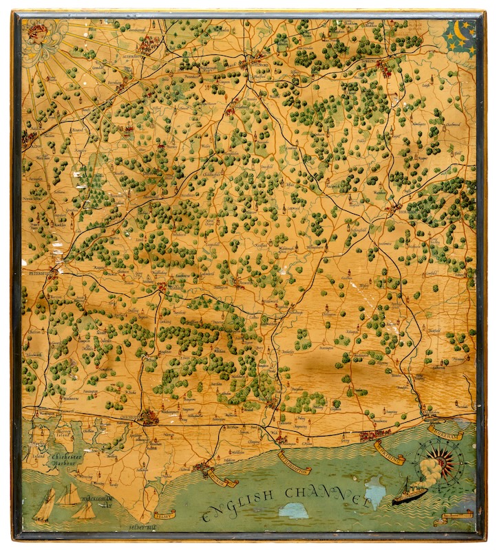 [Pictorial Map of West Sussex, England]. - Neatline