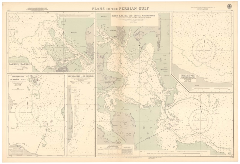 British Admiralty Chart No. 3789. Plans in the Persian Gulf. - Neatline