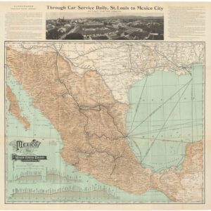 1908 Mexican Central Railway Map of Mexico.
