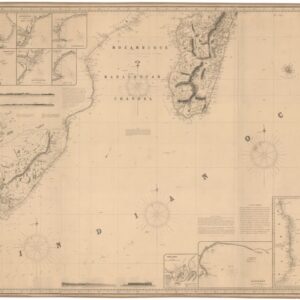 1856 Imray Nautical Chart of Southern Africa and Madagascar.