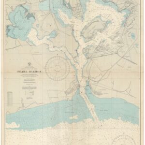 1944 U.S. Navy Confidential Nautical Chart of Pearl Harbor, with post-Attack modifications.