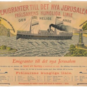 1902 circa Swedish Allegorical Broadside — Emigrants to the New Jerusalem.