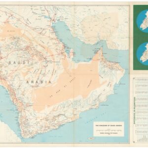 1973 Aramco Bilingual Road Map of the Arabian Peninsula.