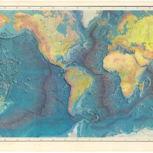 1977 Heezen & Tharp World Ocean Floor Map.