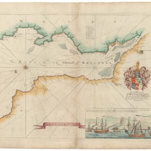 1693 Collins Nautical Chart of Bristol Channel, with Vignette of King William...