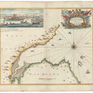 1693 Collins Nautical Chart of Belfast Lough, with Prospect of the Royal...