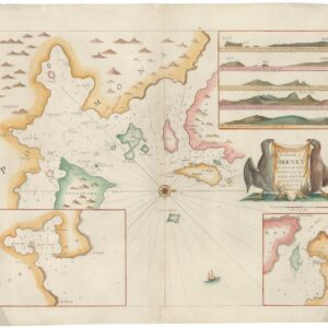 1693 Collins Nautical Chart of the Principal Harbors of Orkney.