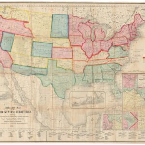 1861 Civil War Map Showing Arizona as a Confederate Territory, and Among...