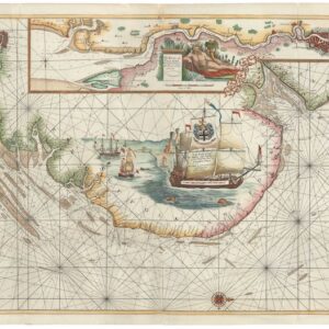 1693 ca. Collins Nautical Chart of the Thames Estuary, with Inset Town...