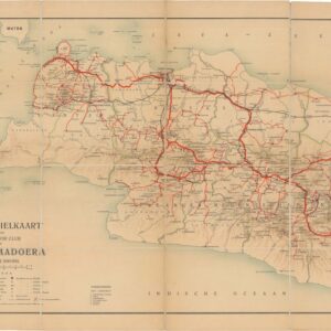 Fine automobile road map of Java, published in Jakarta for the Java...