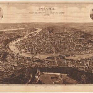 1926 Large-Format Bird’s-Eye View of Prague Commemorating the VIII All-Sokol Rally.
