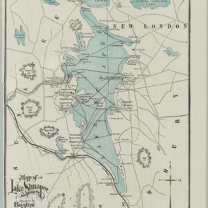 Boston and Maine Railroad’s Promotional Map of Lake Sunapee, New Hampshire’s Western...